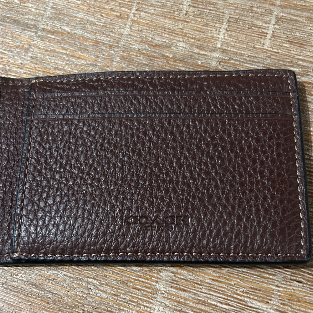 Coach Dark Brown Leather Card Holder - Picture 3 of 6